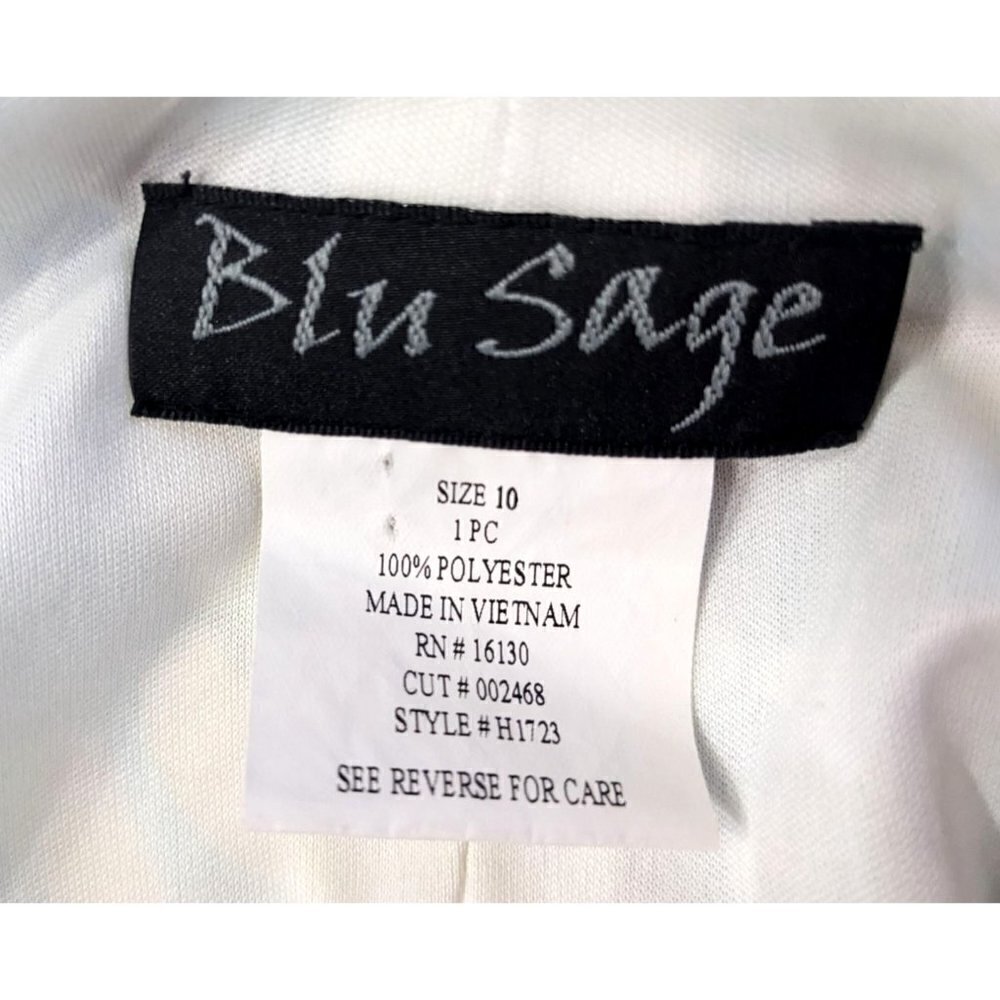 Vintage Y2K BLU SAGE Green Geometric Dress Sleeveless Casual Empire Size 10 - Picture 3 of 5